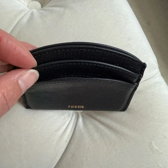 Fossil Black Leather Card Holder Wallet - Picture 3 of 8